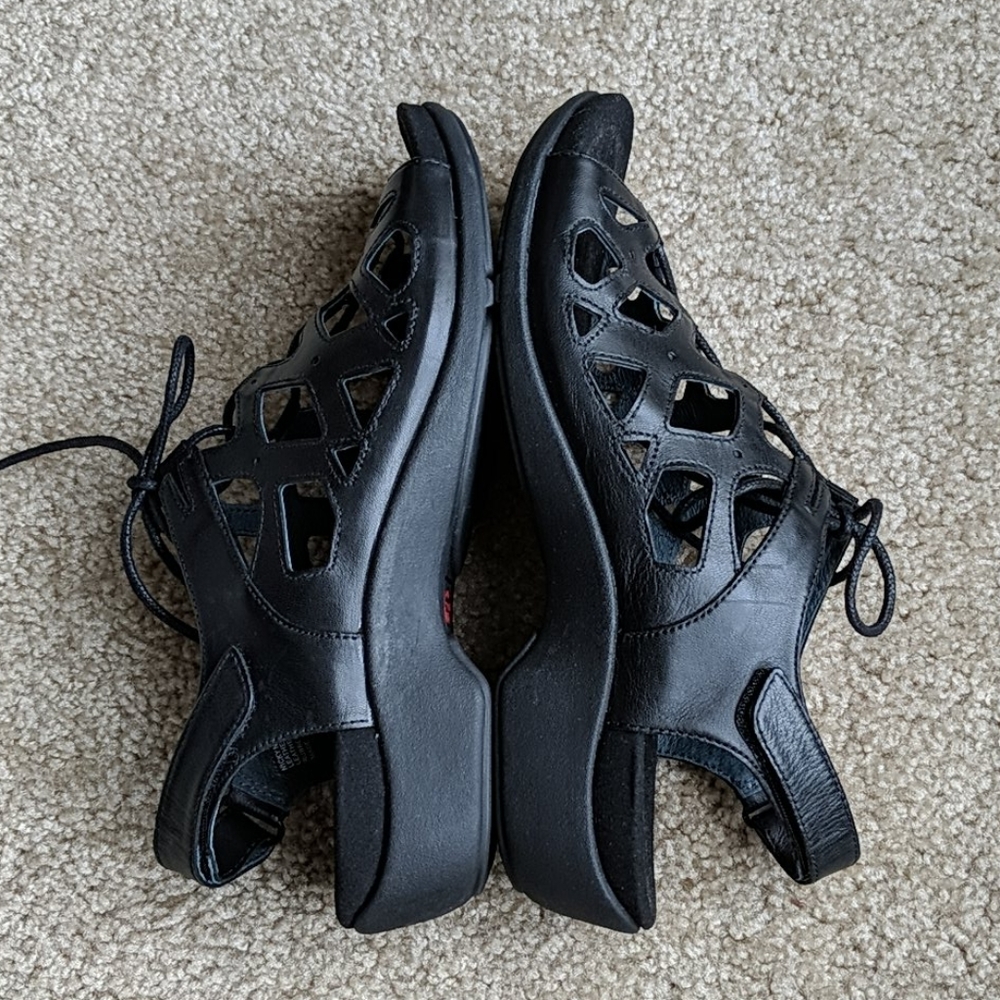 Abeo black leather sandals 7 bio system - Picture 6 of 8